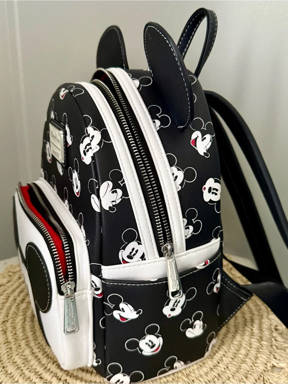 Loungefly Black & White Mickey Mouse Mini Backpack - Picture 2 of 2